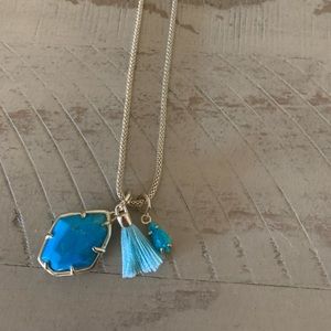 Kendra Scott  Turquoise 3 charm adjustable chain necklace.  EUC